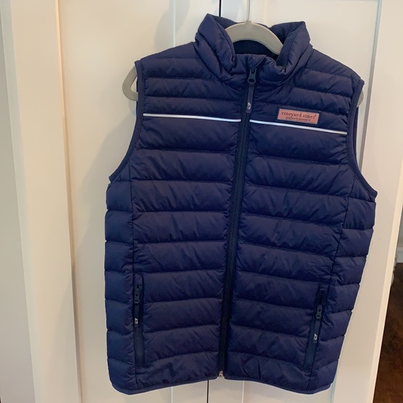 Vineyard Vines Boys Puffer Vest - Navy - Picture 9 of 11